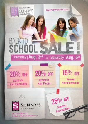 Flyer Design by Akshar Shailesh for Sunny's Hair and Wigs | Design: #15229872