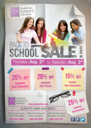 Flyer Design by Akshar Shailesh for Sunny's Hair and Wigs | Design: #15236084