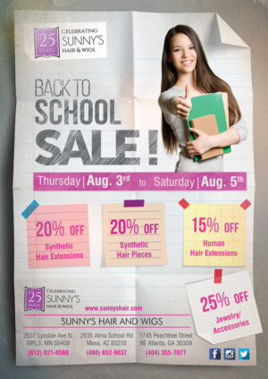 Flyer Design by Akshar Shailesh for Sunny's Hair and Wigs | Design: #15255804