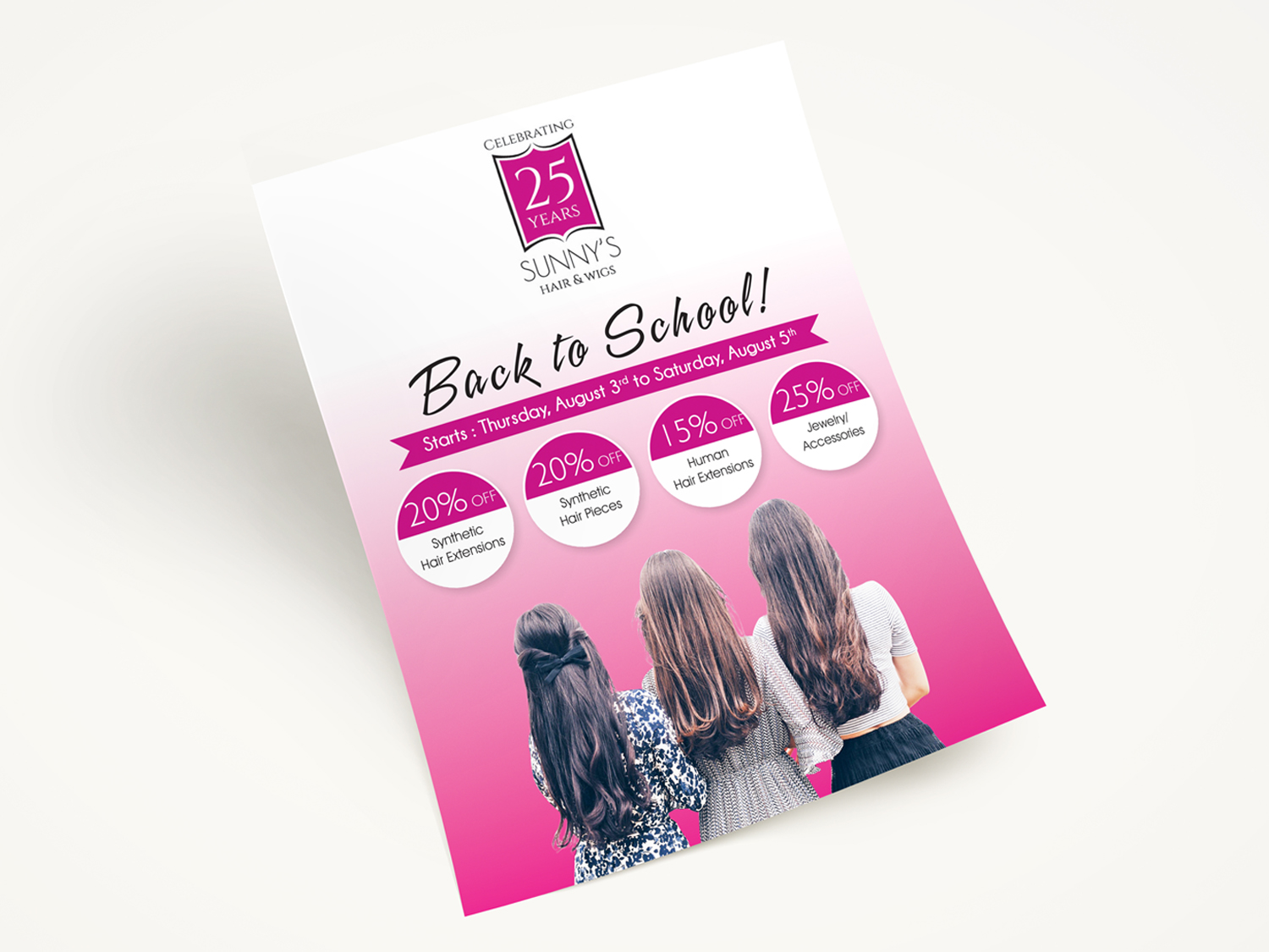 Flyer Design by - SWING - for Sunny's Hair and Wigs | Design #15220890