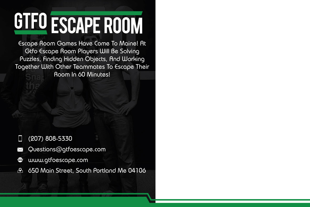 Diseño de Postal por Impressive Sol para GTFO Escape Room | Diseño #15244678