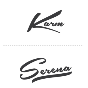 You have 3 choices for names. EITHER 'Karm' OR 'Serena' OR 'Be Here Now' | Logo Design by eduard131