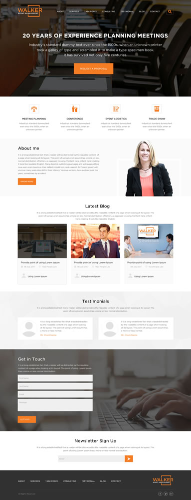Web Design by SONA for Walker Event Management | Design #15319126