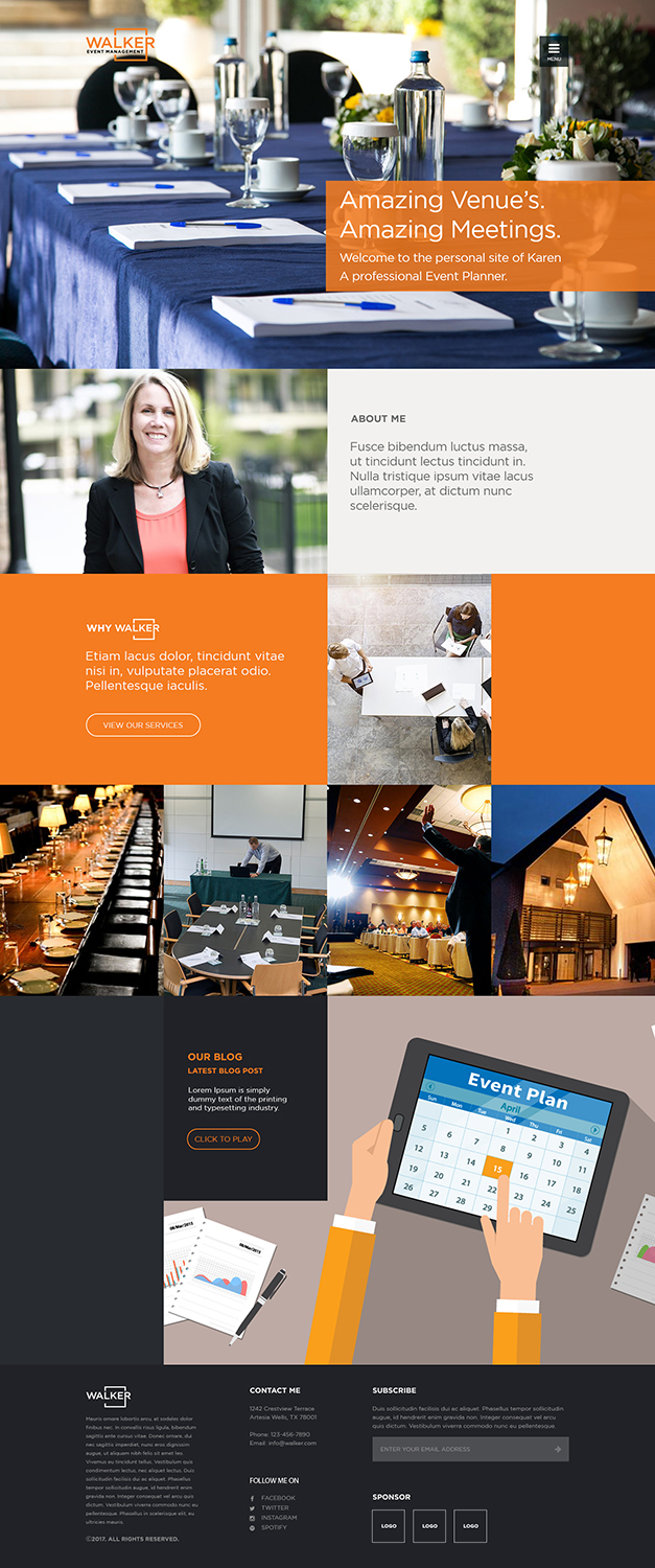 Web Design by Kreative Ideaz for Walker Event Management | Design #15268035