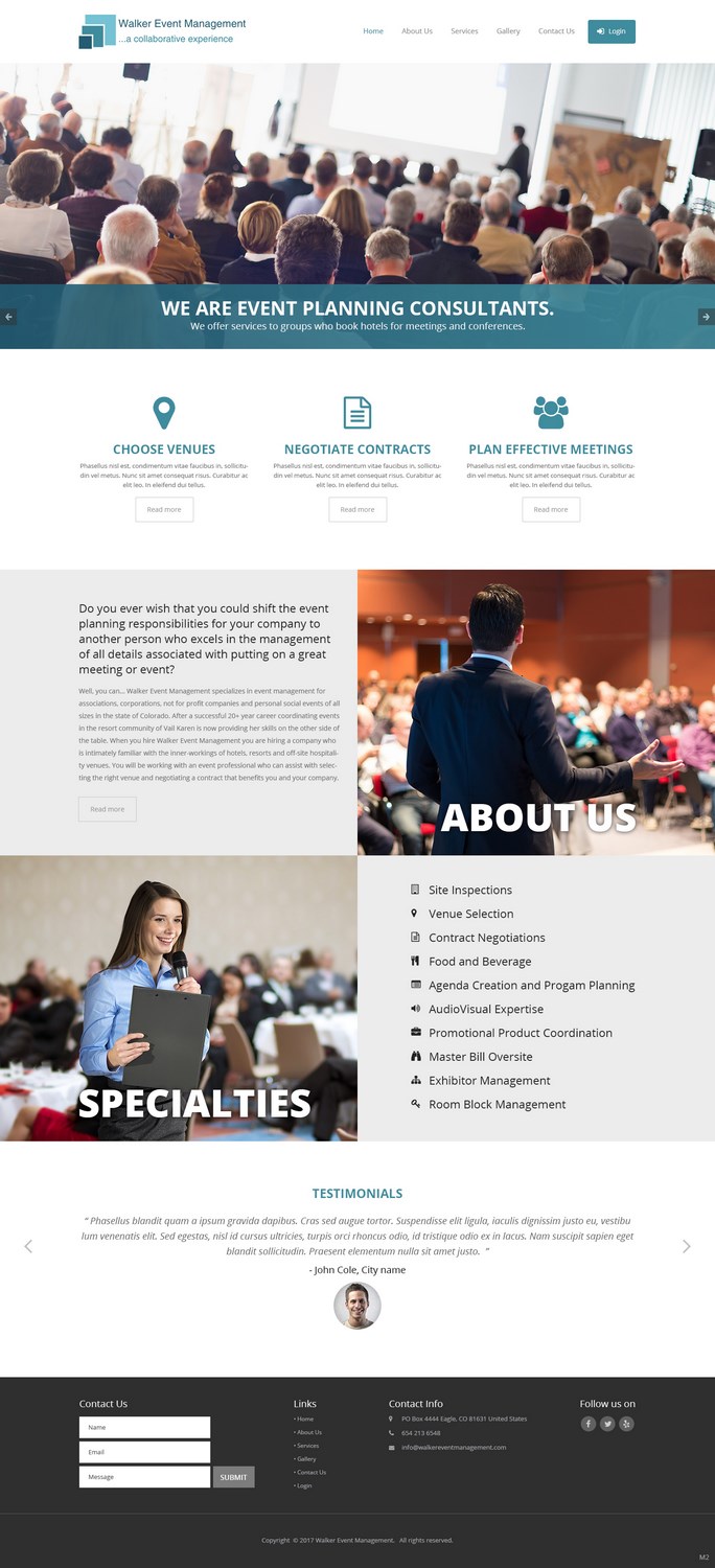 Web Design par pb pour Walker Event Management | Design #15223513