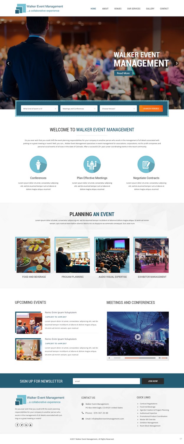 Web Design by pb for Walker Event Management | Design #15223516