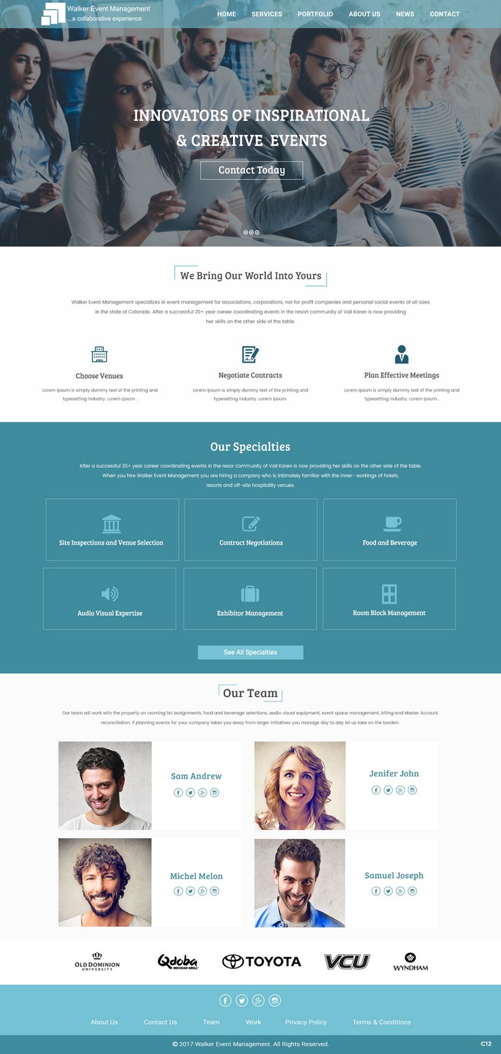 Web Design by pb for Walker Event Management | Design #15223517