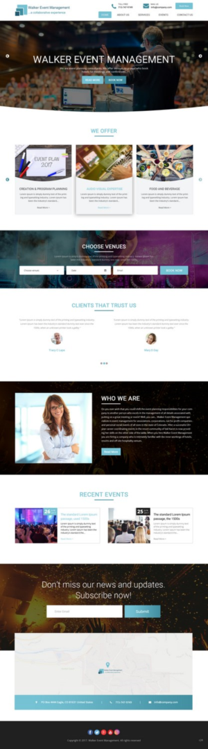 Diseño Web por pb para Walker Event Management | Diseño: #15223521