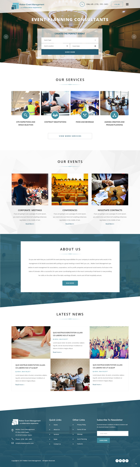 Web Design by pb for Walker Event Management | Design #15223524