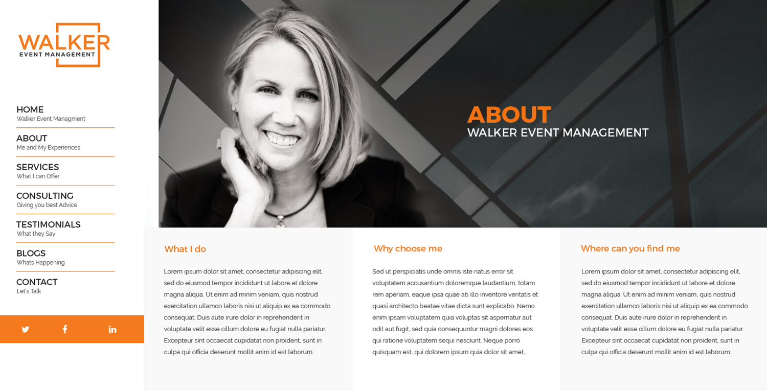 Diseño Web por jeckx2 para Walker Event Management | Diseño: #15295225