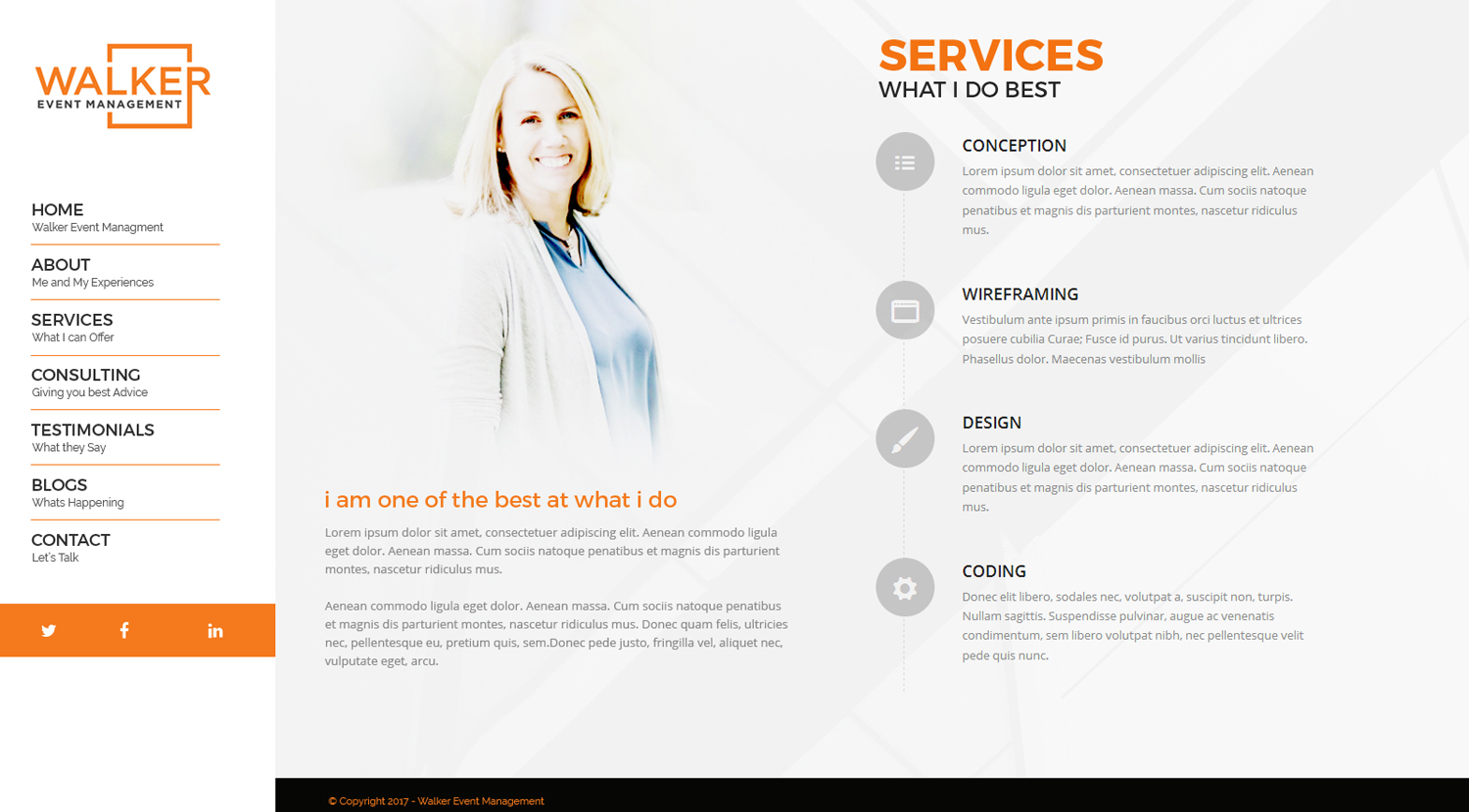 Web Design par jeckx2 pour Walker Event Management | Design #15563952