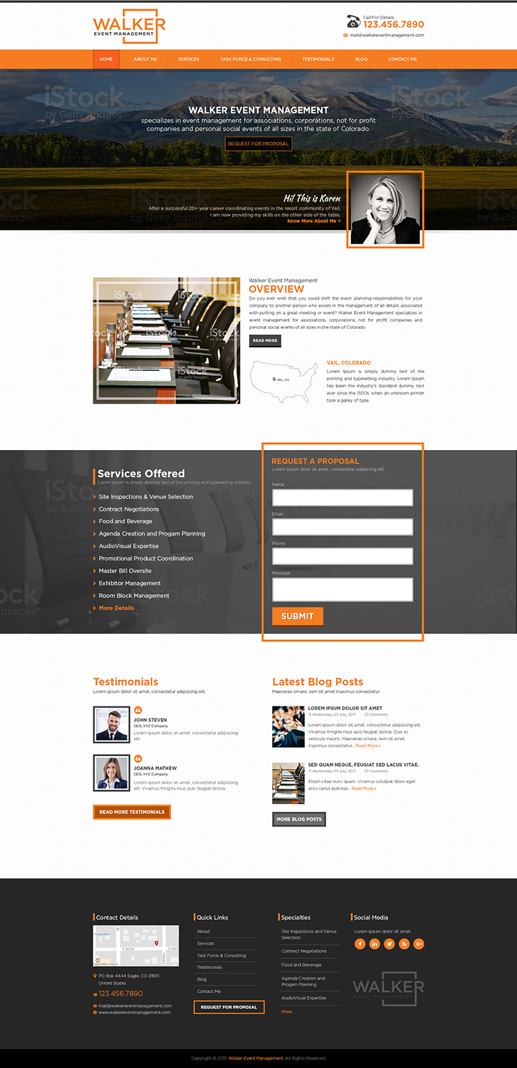 Web Design by AJ3664 for Walker Event Management | Design #15301858