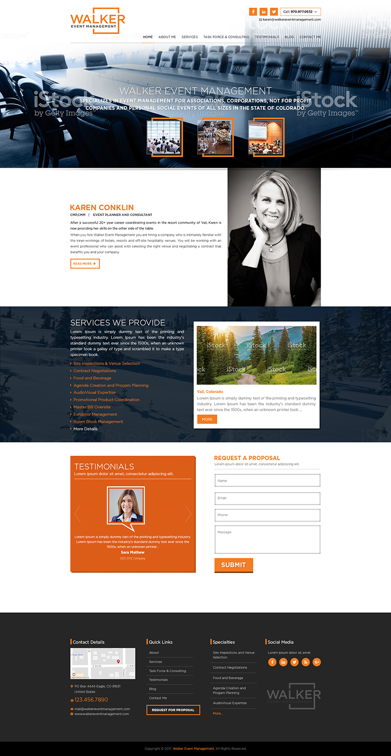 Web Design by AJ3664 for Walker Event Management | Design #15324032