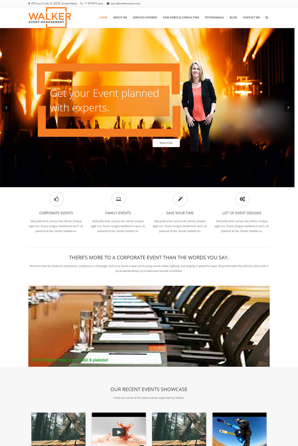 Web Design by John Abr for Walker Event Management | Design #15309220