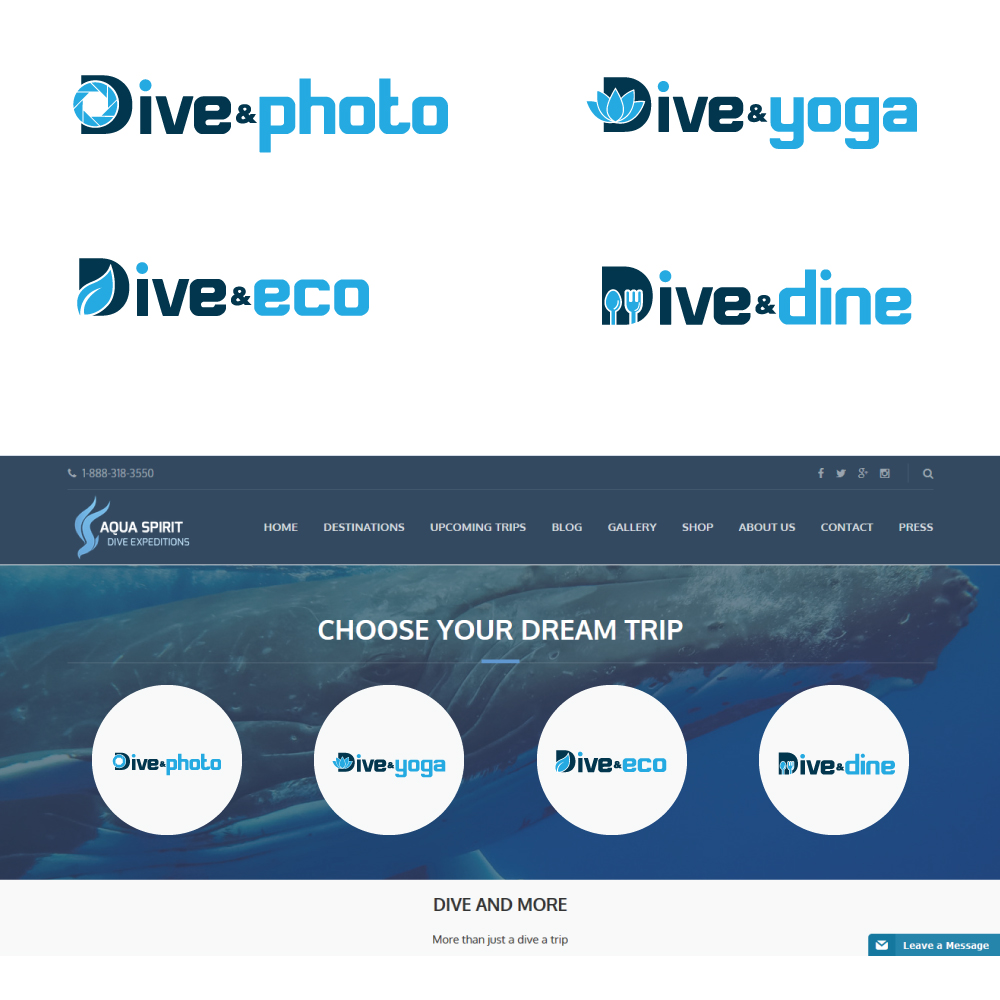 Logo Design by ecorokerz for Dive And More LLC | Design #15272481