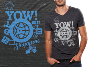 Design Fun T-Shirt for Software Development Conference - YOW! Singapore 2017 | T-Shirt-Design von Whitebread