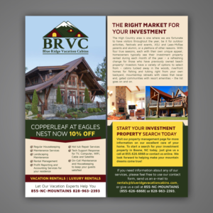 Flyer Design by Mariyam Khan for Blue Ridge  Vacation Cabins | Design: #15238976