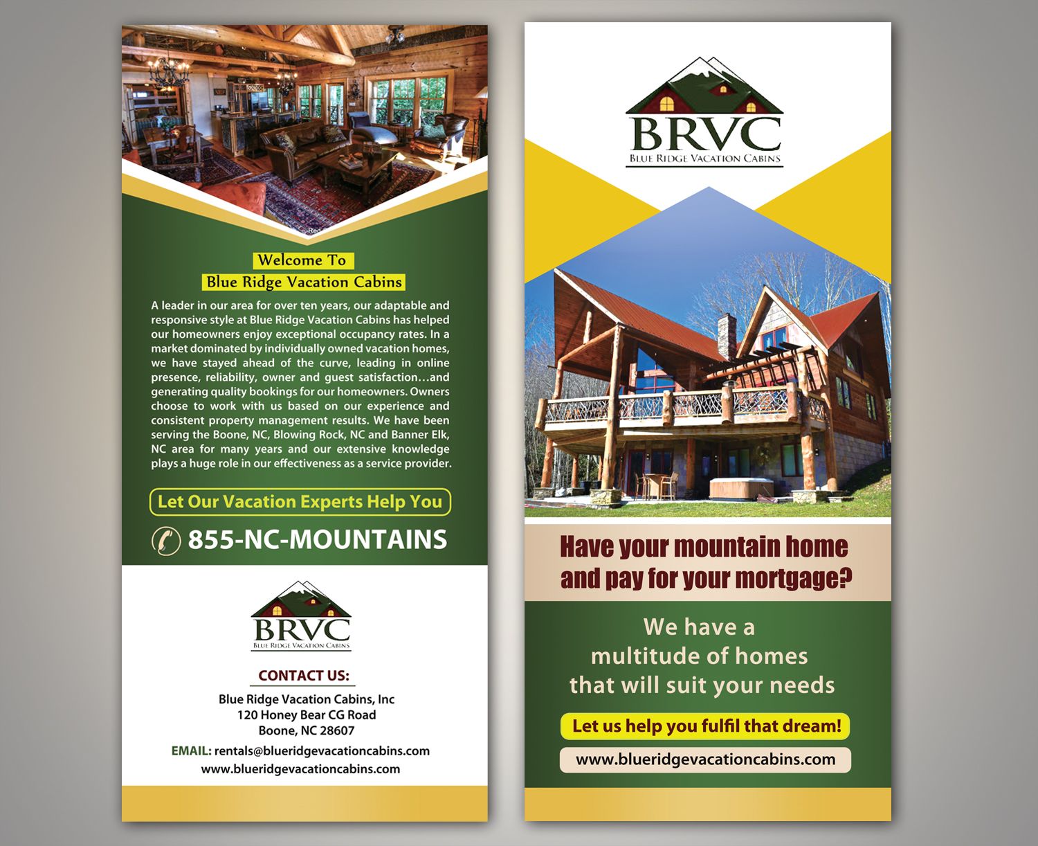 Flyer Design by Deepak_9_Malhotra for Blue Ridge  Vacation Cabins | Design #15245305