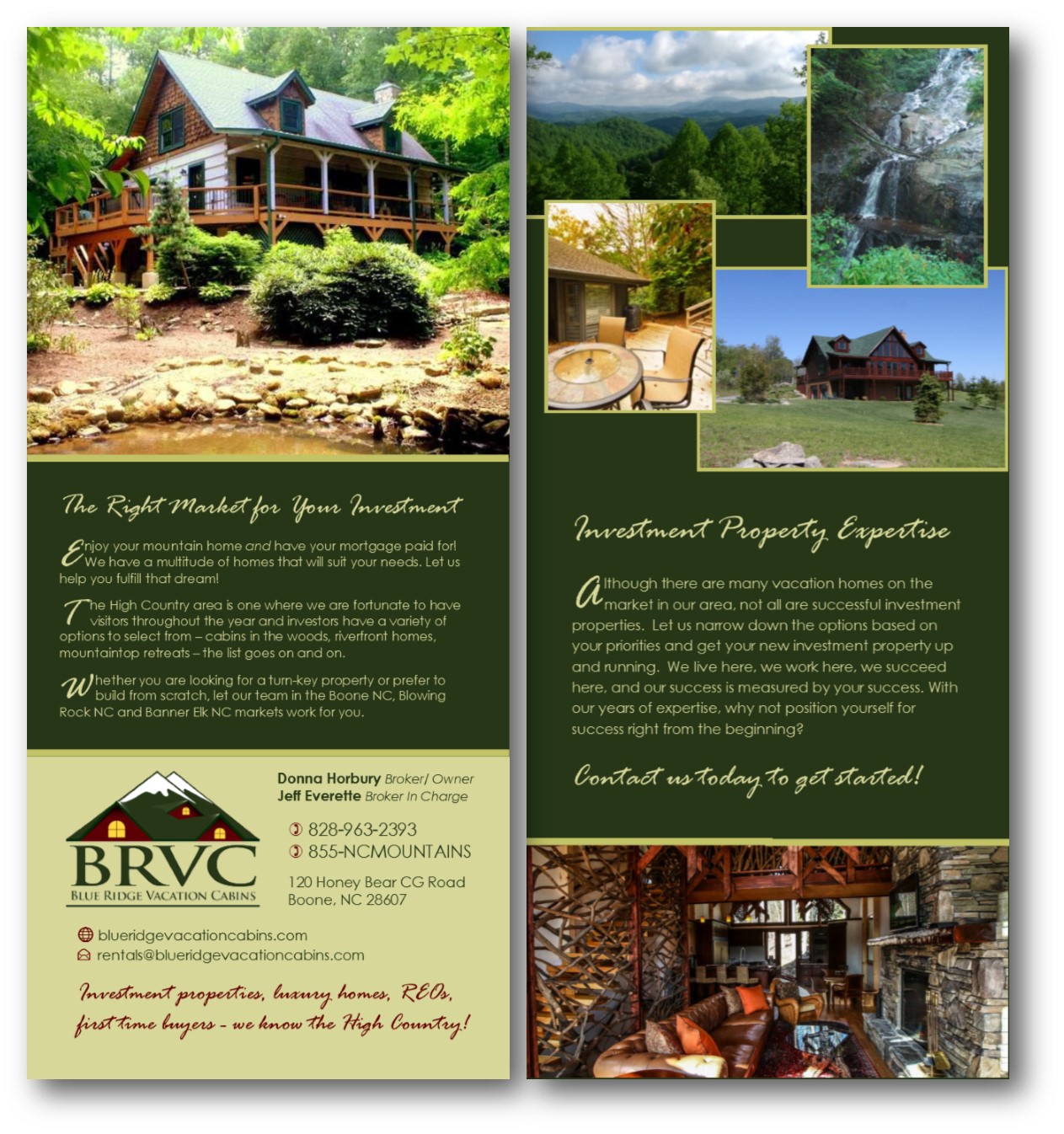 Flyer Design by citygirl17 for Blue Ridge  Vacation Cabins | Design #15393955