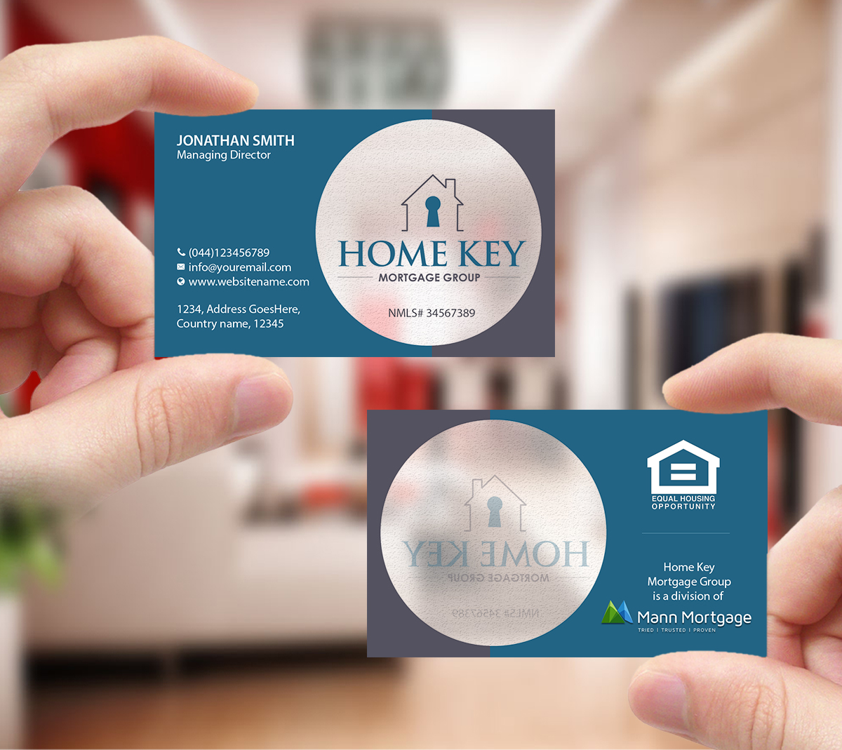 Design de Carte de Visite par Creations Box 2015 pour Home Key Mortgage Group | Design #15242310