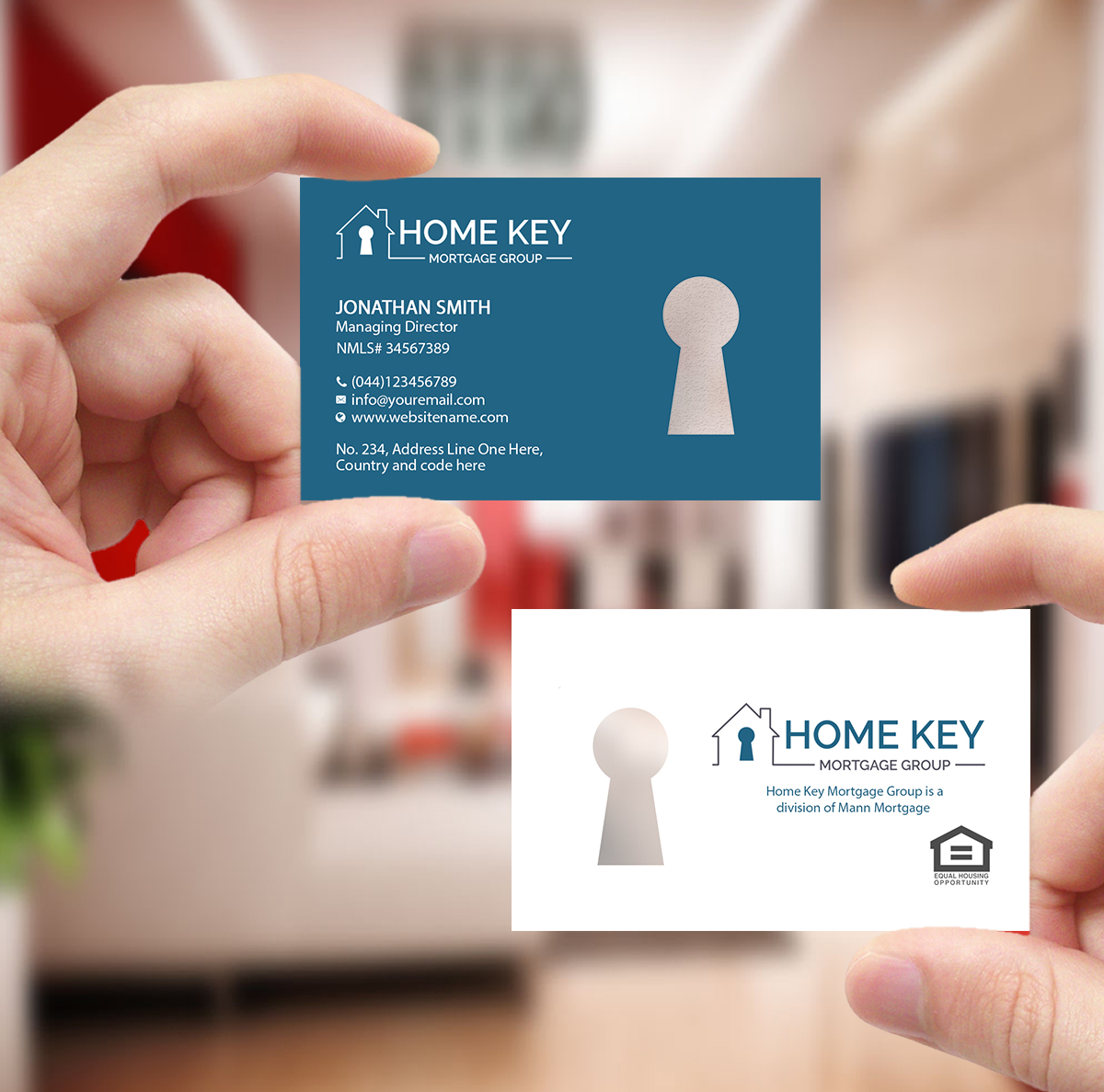 Design de Carte de Visite par Creations Box 2015 pour Home Key Mortgage Group | Design #15253479