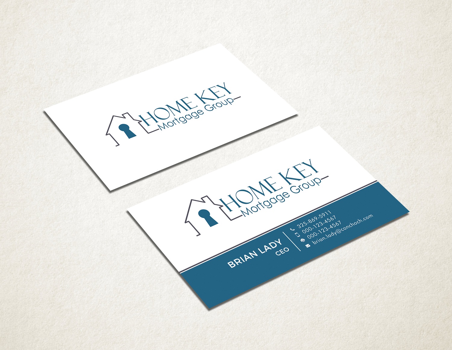 Diseño de Tarjeta de Presentación por Graphic Flame para Home Key Mortgage Group | Diseño #15242811