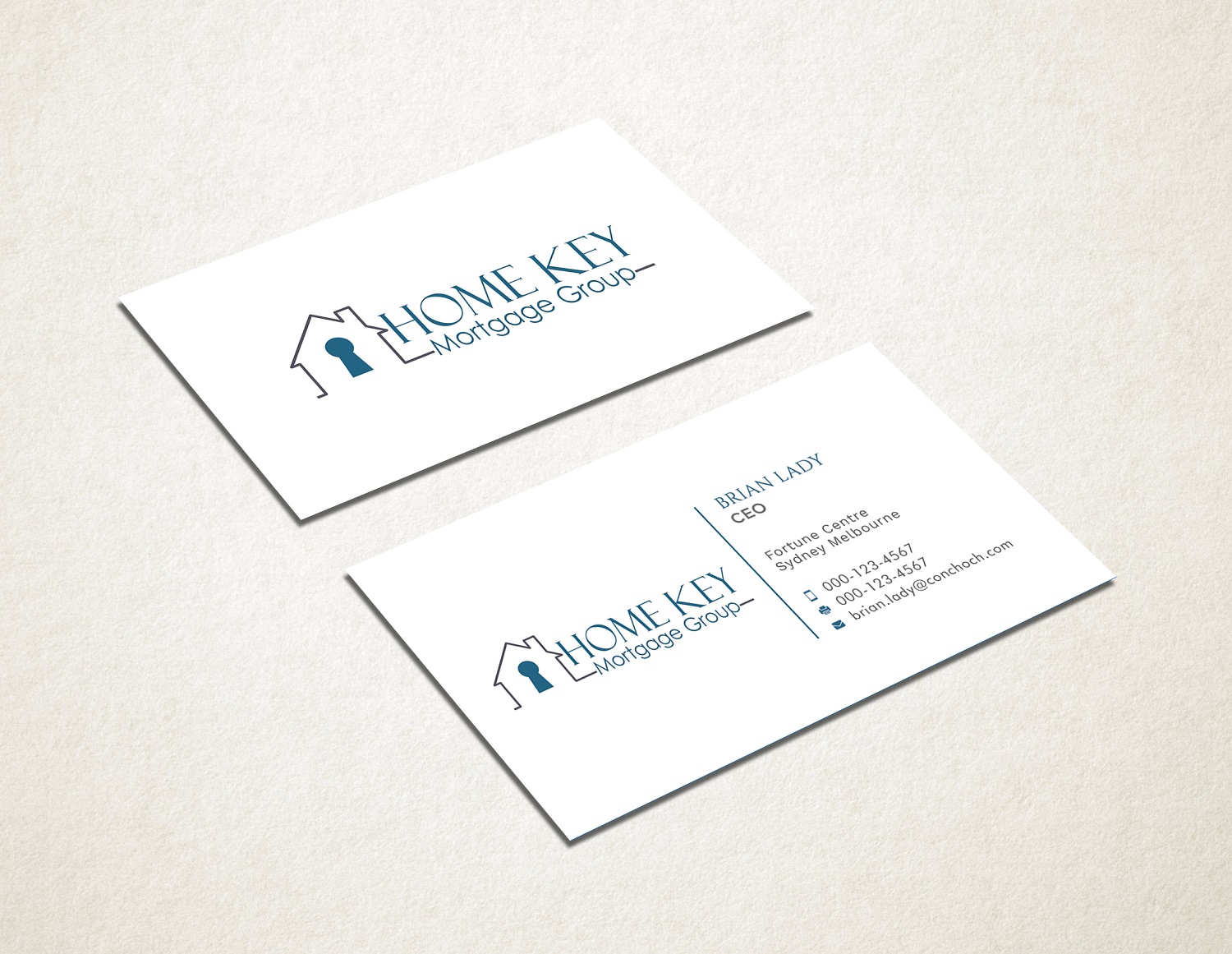 Diseño de Tarjeta de Presentación por Graphic Flame para Home Key Mortgage Group | Diseño #15242831