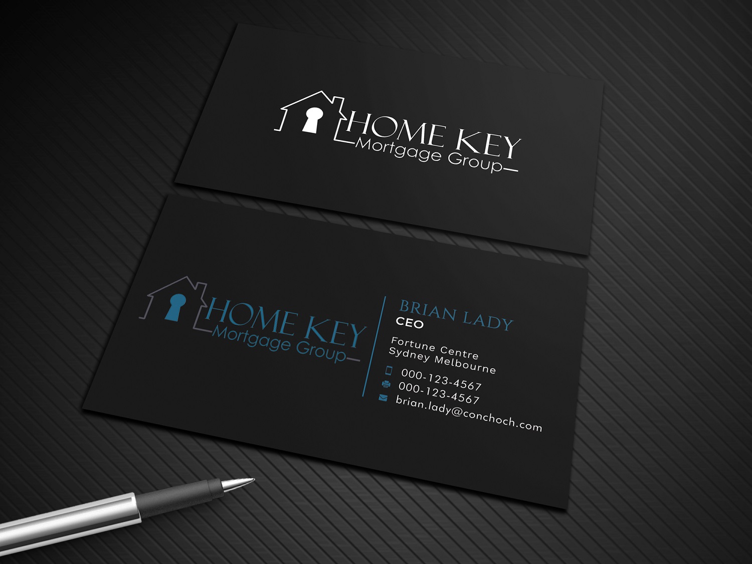 Diseño de Tarjeta de Presentación por Graphic Flame para Home Key Mortgage Group | Diseño #15242834