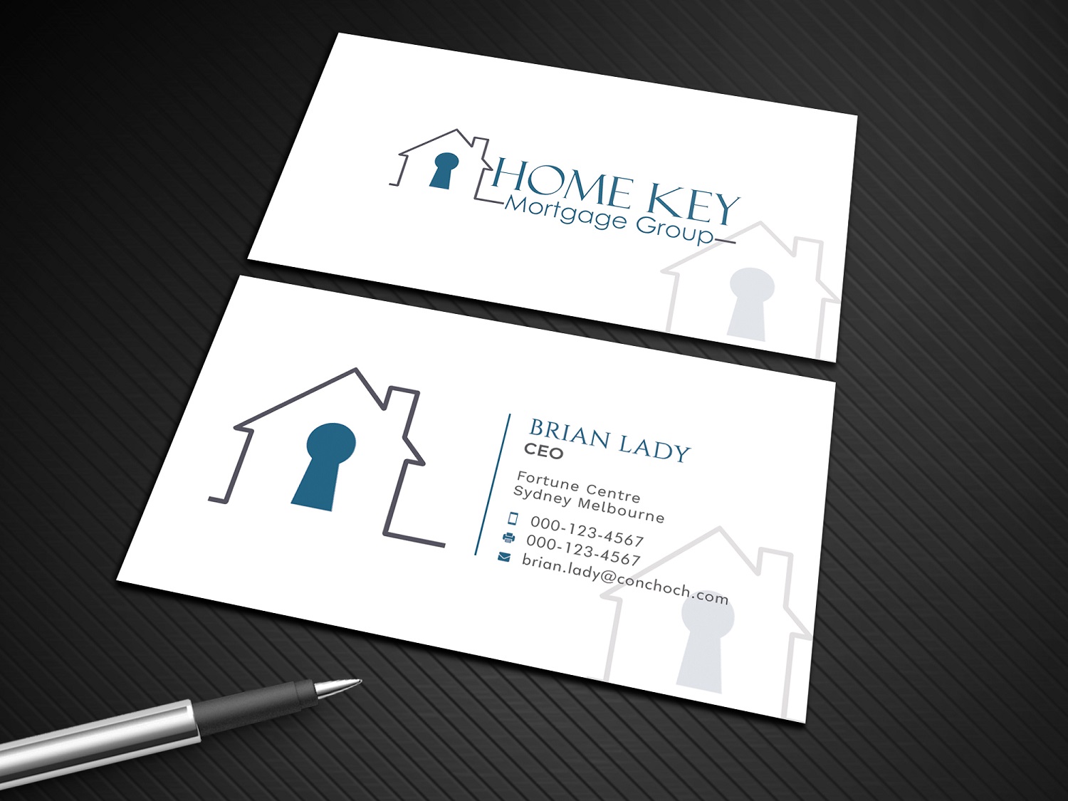 Diseño de Tarjeta de Presentación por Graphic Flame para Home Key Mortgage Group | Diseño #15242847