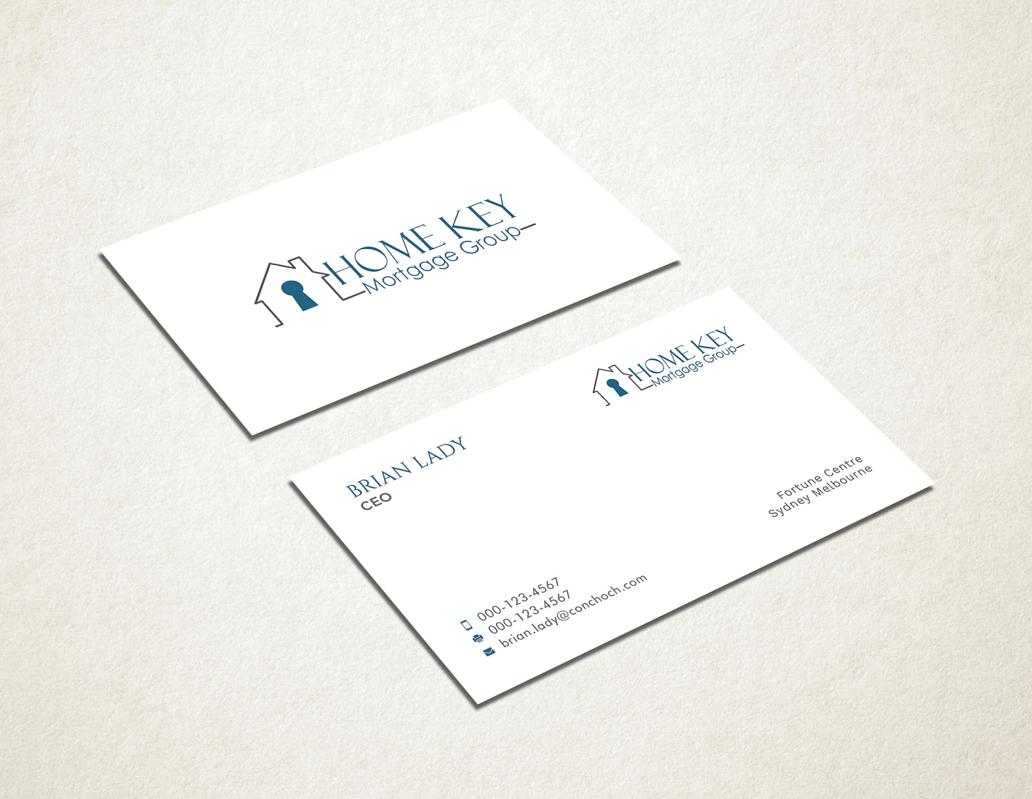 Diseño de Tarjeta de Presentación por Graphic Flame para Home Key Mortgage Group | Diseño #15242887