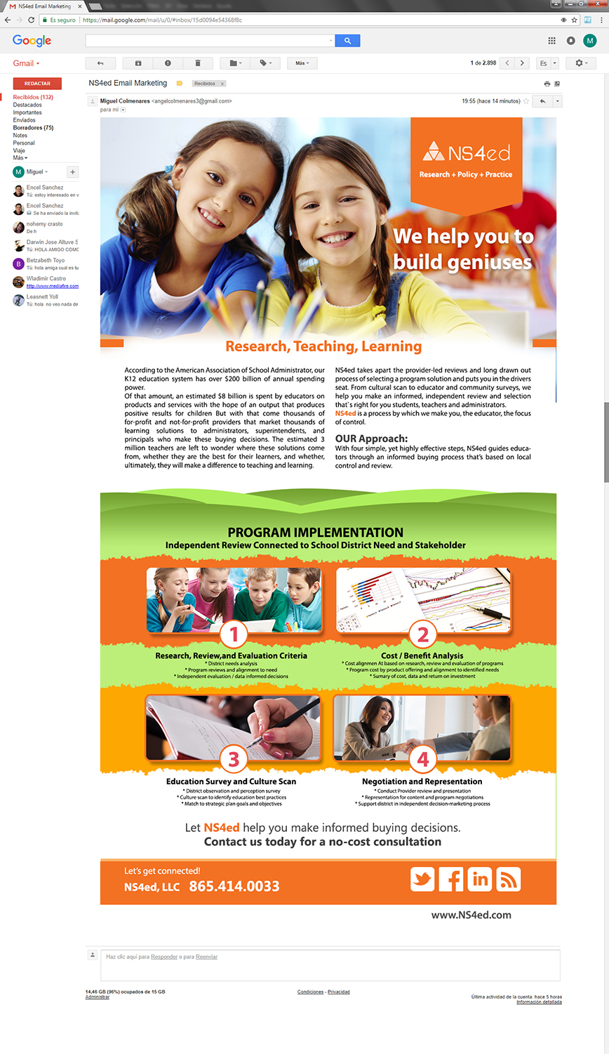 Email Marketing Design by angelcolmenares3 for NS4ED | Design #15261552