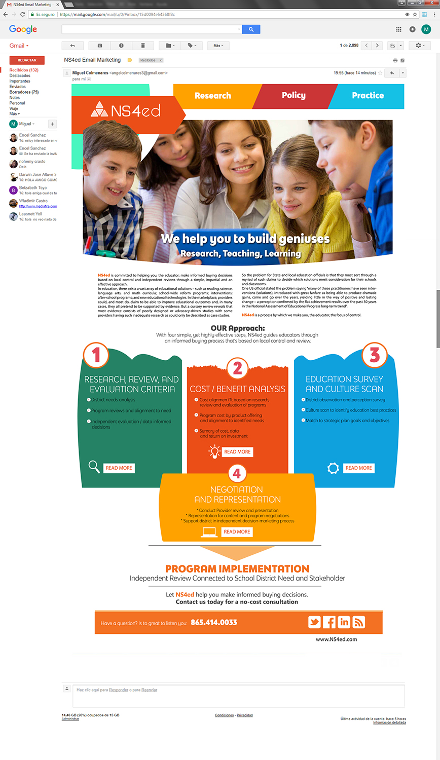 Email Marketing Design by angelcolmenares3 for NS4ED | Design #15262564