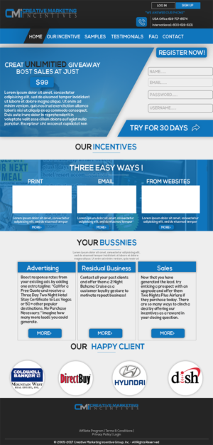Landing Page-Design von AMIR KL 2 für Shane | Design #15261311