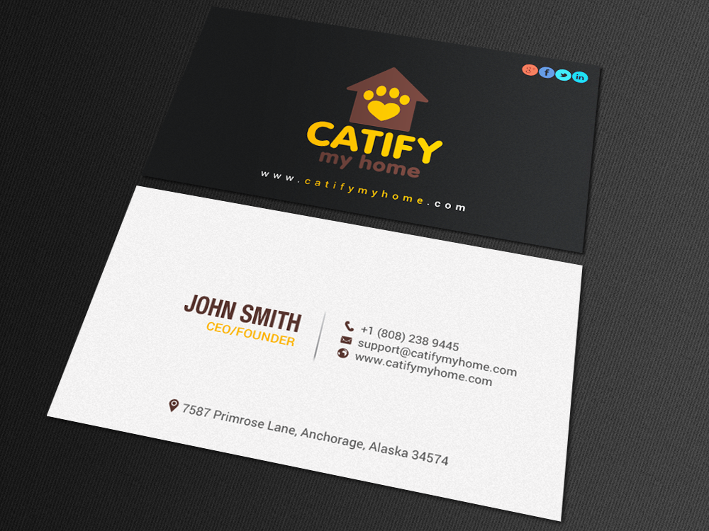 Business Card Design by chandrayaan.creative for Catify My Home | Design #15235737