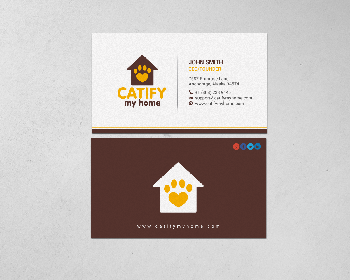 Business Card Design by chandrayaan.creative for Catify My Home | Design #15235739