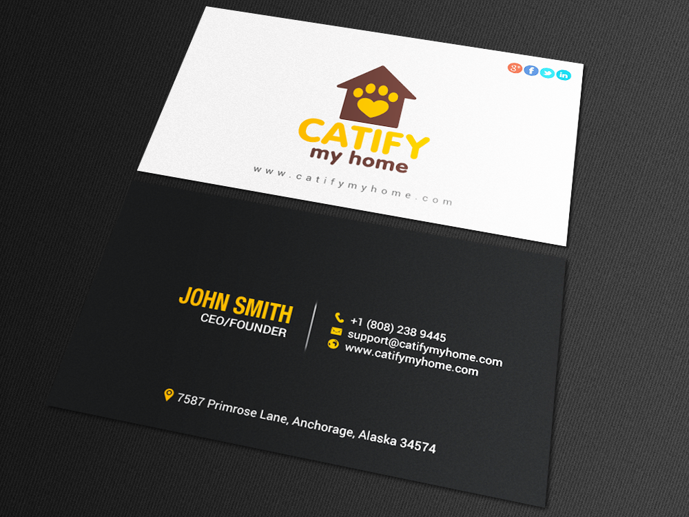 Business Card Design by chandrayaan.creative for Catify My Home | Design #15235740