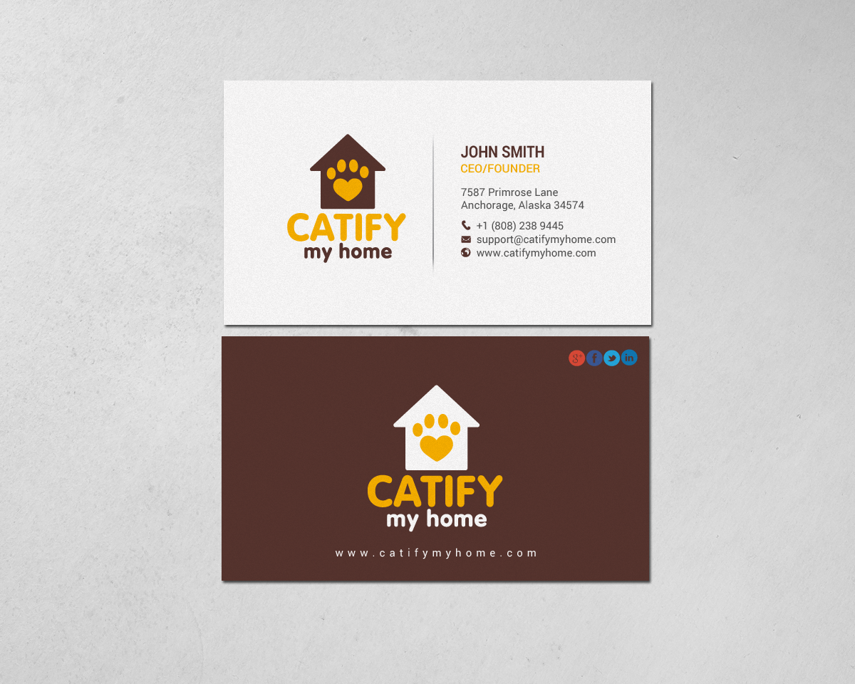 Business Card Design by chandrayaan.creative for Catify My Home | Design #15235741