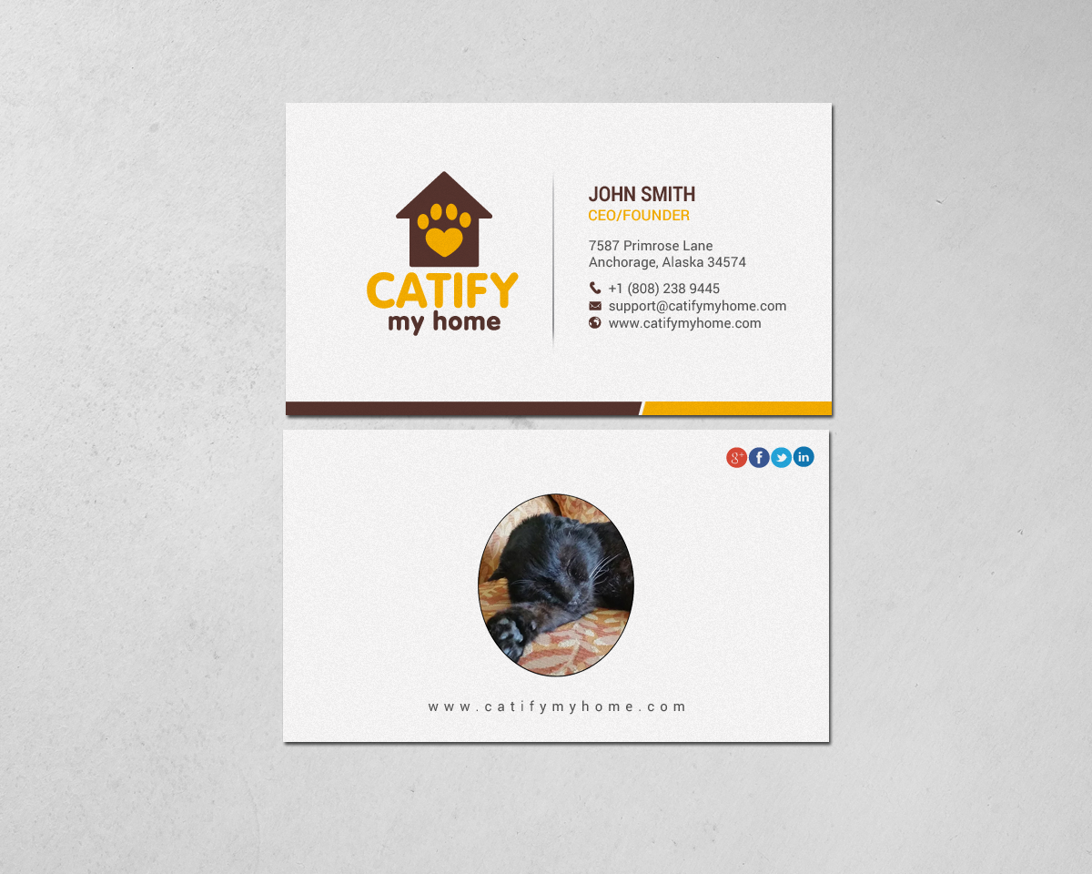 Business Card Design by chandrayaan.creative for Catify My Home | Design #15236230