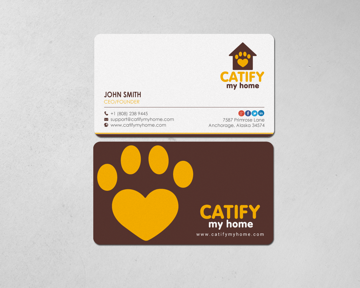 Business Card Design by chandrayaan.creative for Catify My Home | Design #15236231