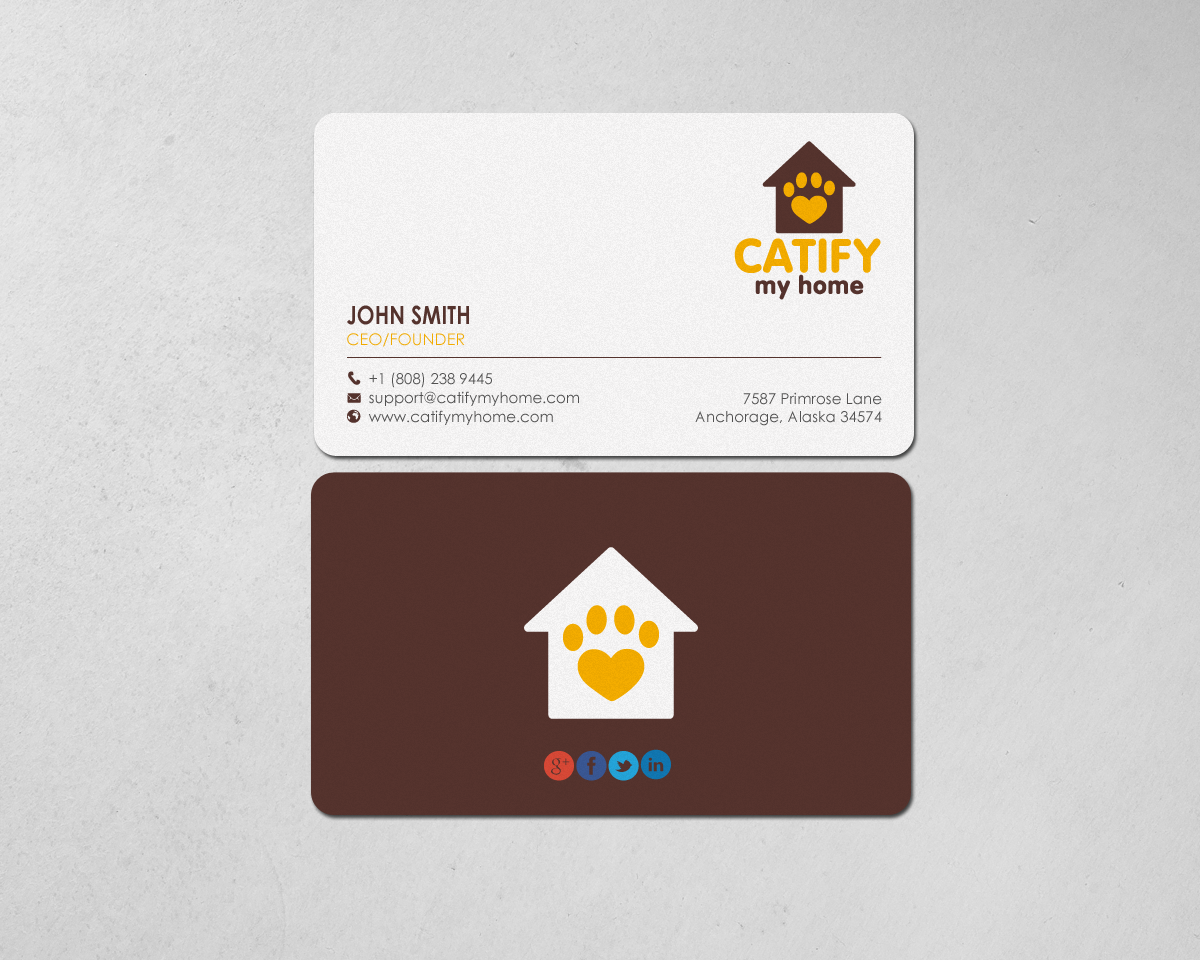Business Card Design by chandrayaan.creative for Catify My Home | Design #15236232
