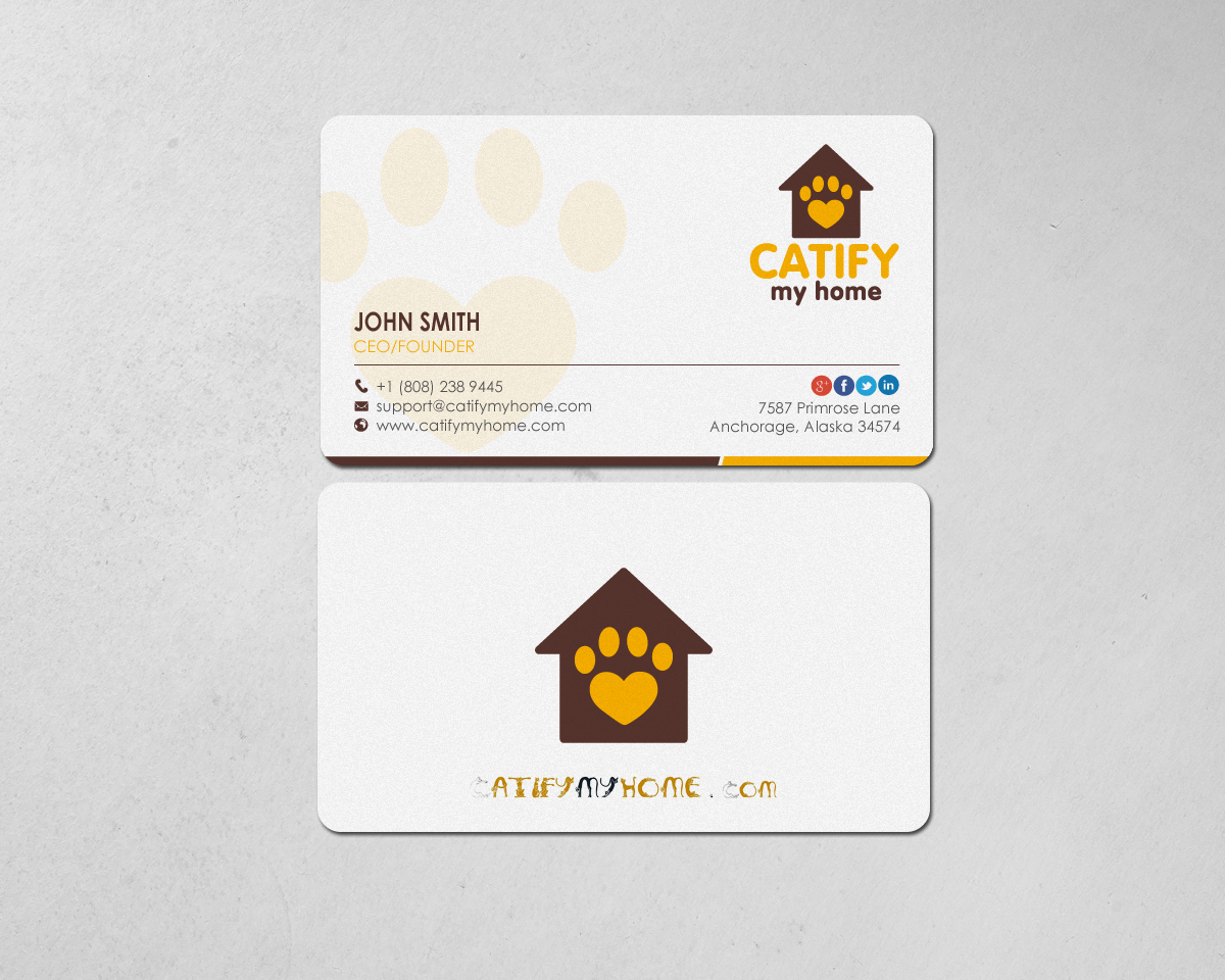Business Card Design by chandrayaan.creative for Catify My Home | Design #15236234