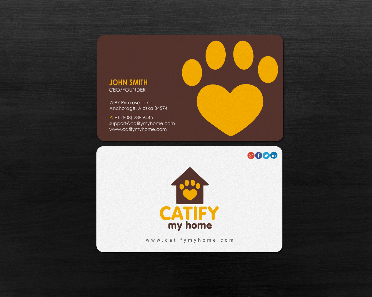Design de Carte de Visite par chandrayaan.creative pour Catify My Home | Design #15236461