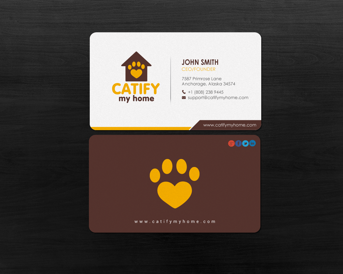 Modern Feminine Pet Care Business Card Design For Catify My Home By Chandrayaan Creative 15236463 Feminine Pet Care Business Card Design