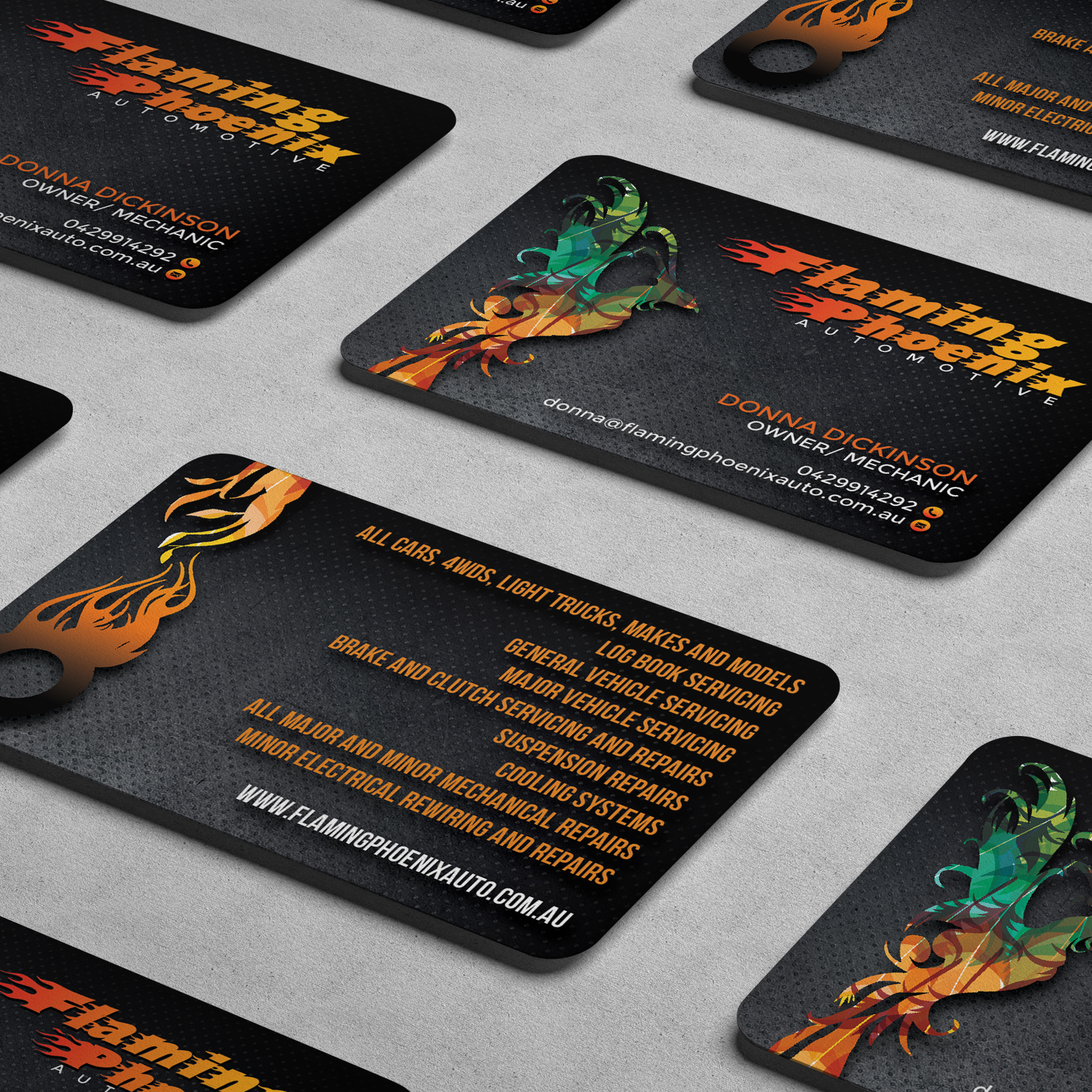 Design de Carte de Visite par infiniumtech pour Flaming Phoenix Automotive | Design #15518924