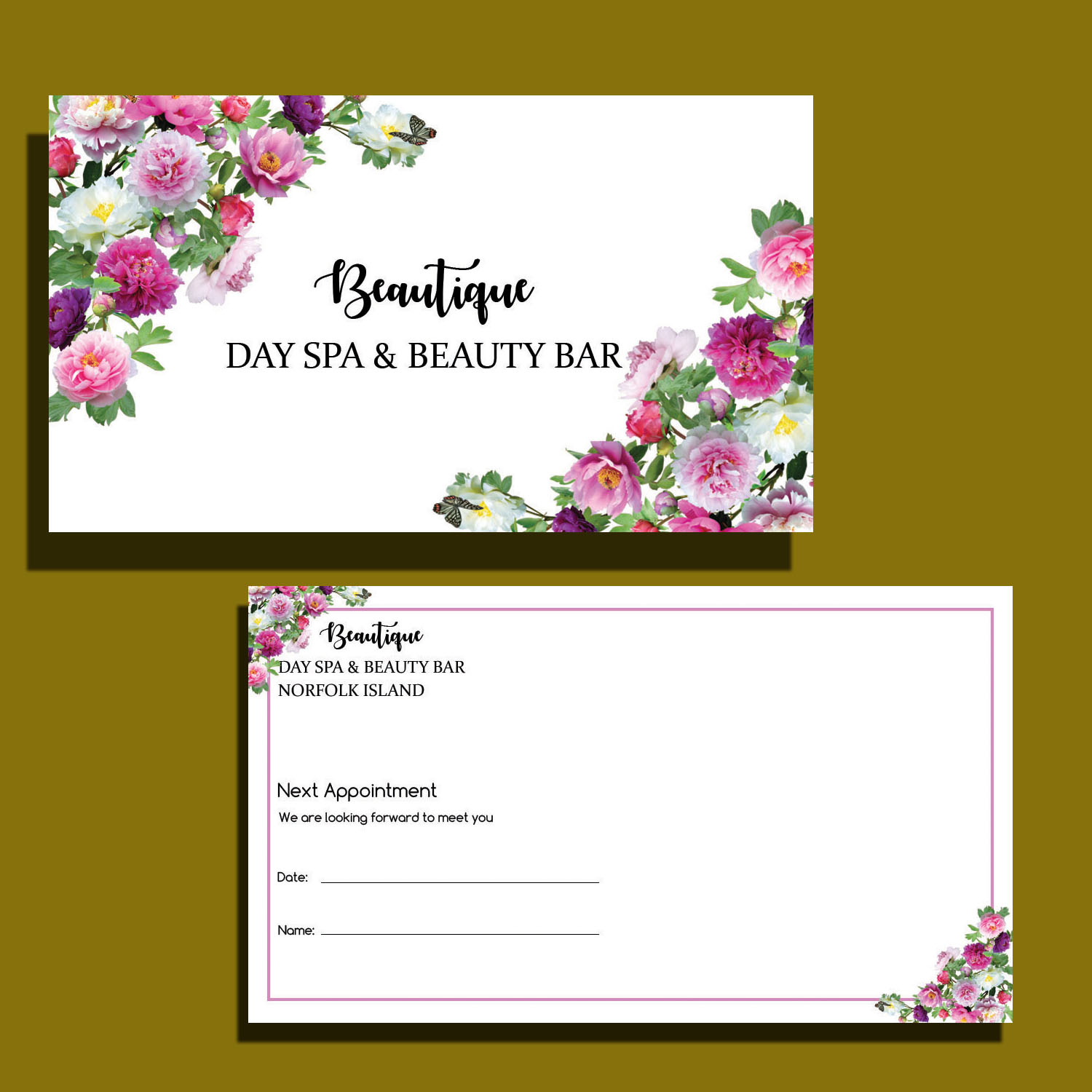 Design de Carte de Visite par Mohammad Jahran Chowdhury pour Beautique Norfolk Island | Design #15260229