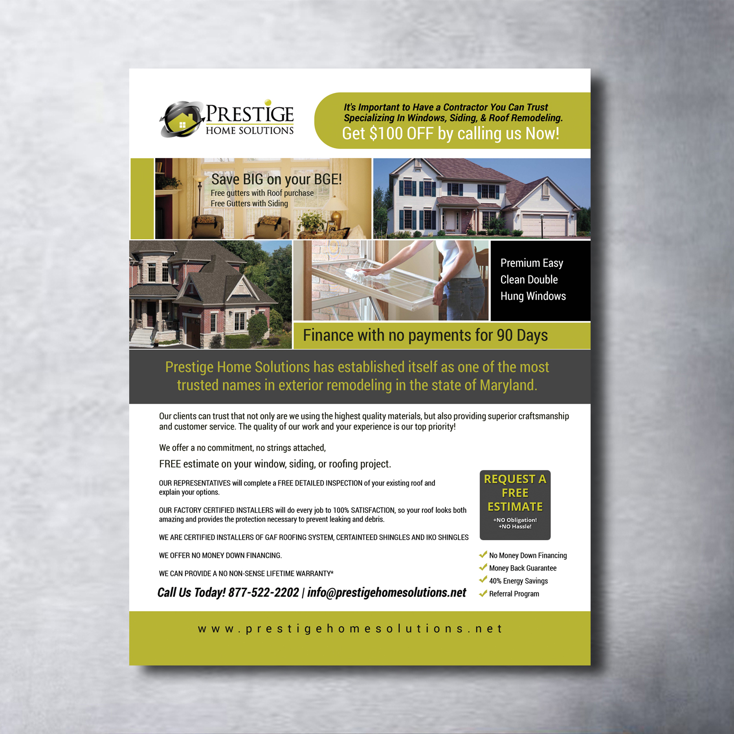Postkarten-Design von uk für Prestige Home Solutions | Design #15249252