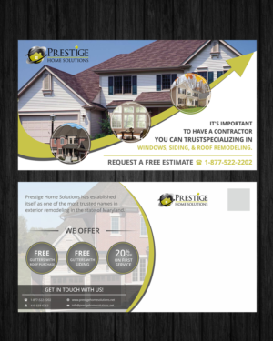 Postcard Design by ecorokerz for Prestige Home Solutions | Design: #15250265