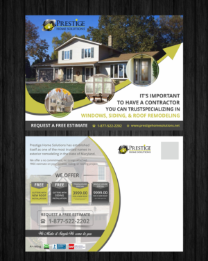 Postcard Design by ecorokerz for Prestige Home Solutions | Design: #15273593