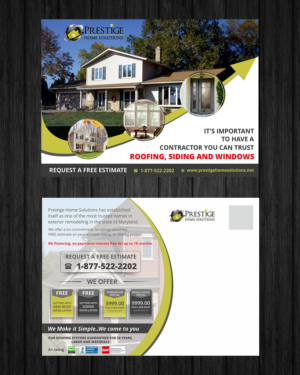 Postcard Design by ecorokerz for Prestige Home Solutions | Design: #15298975