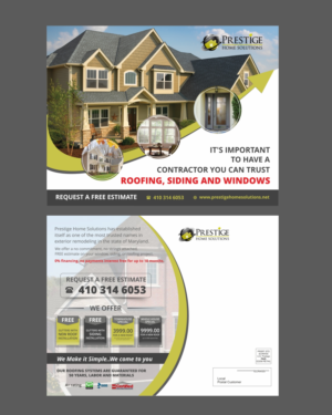 Postcard Design by ecorokerz for Prestige Home Solutions | Design: #15368985